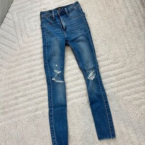 Abercrombie Women’s High-Rise Denim Diatressed Jean Leggings - Size 00